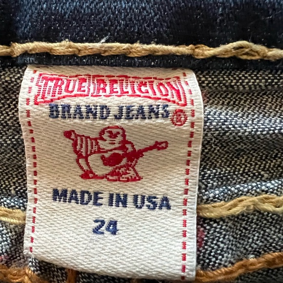 True Religion Billy Super T Jeans Women’s 24 – Dark Wash Bootcut, Made in USA - Picture 3 of 8